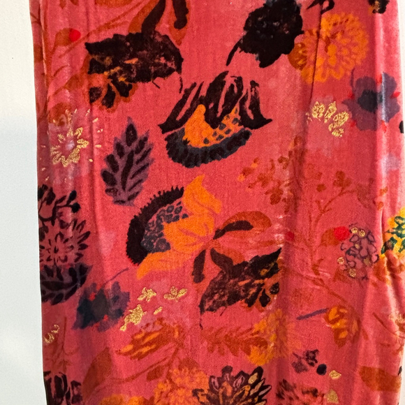 ZARA Trafaluc Pink Floral Velvet Midi Dress Women’s Small Side Slit Sleeveless - Picture 4 of 14